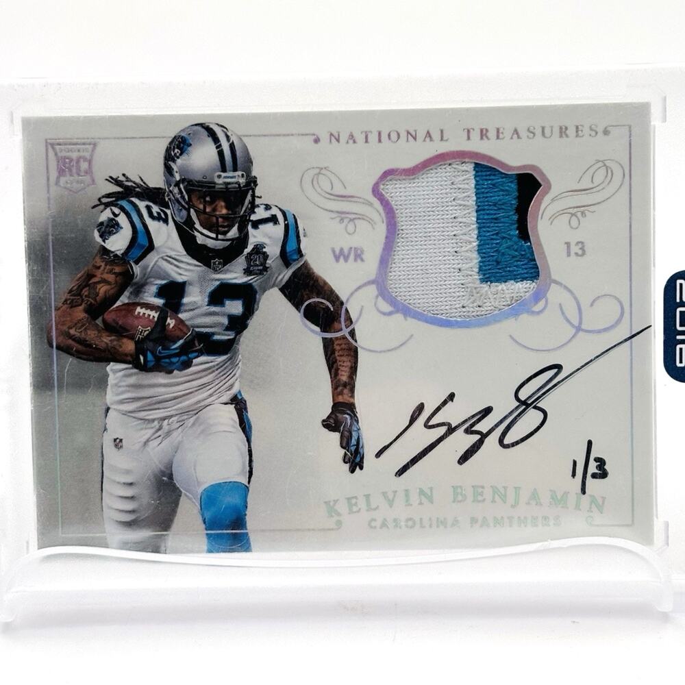 Kelvin Benjamin RPA 1/3 Jersey Match 2014 Panini National Treasures 3 Color Mem